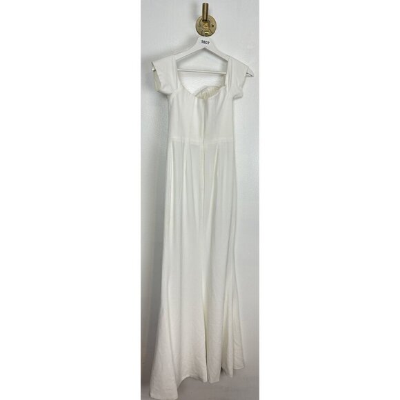 DRESS THE POPULATION Logan Off the Shoulder Evening Dress in Off White X-Small - Picture 8 of 15